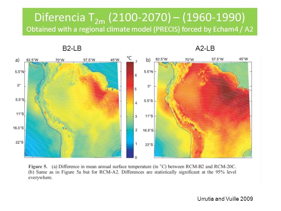Obtained with a regional climate model (PRECIS) forced by Echam4 / A2