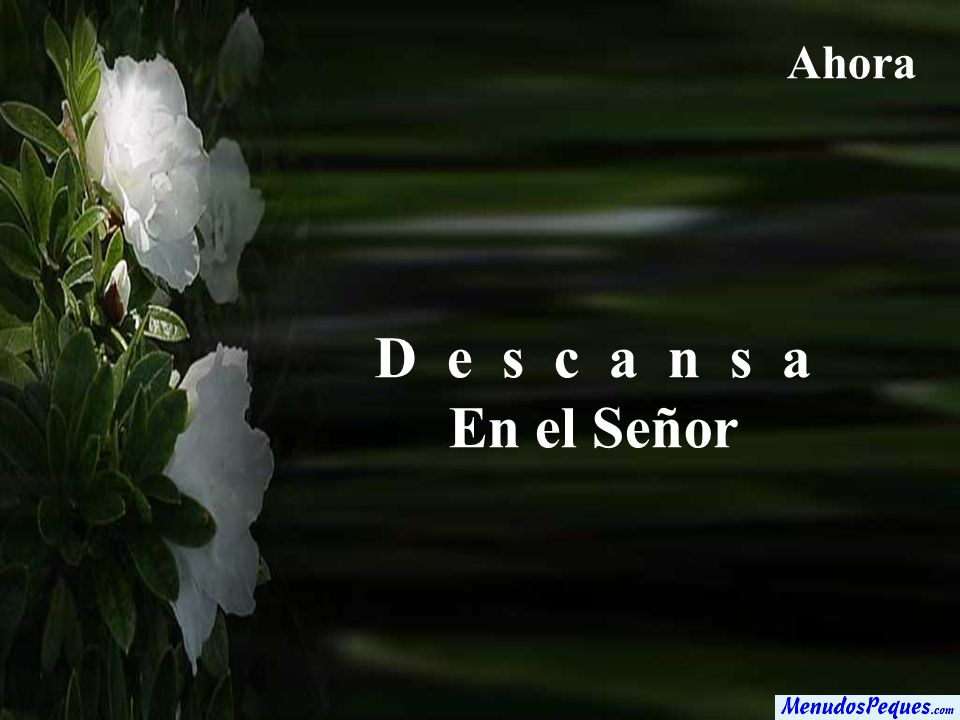 Ahora D e s c a n s a En el Señor