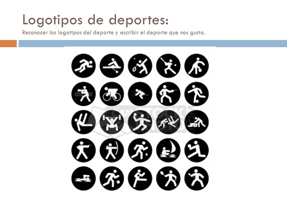Logotipos de deportes: Reconocer los logotipos del deporte y escribir el deporte que nos gusta.