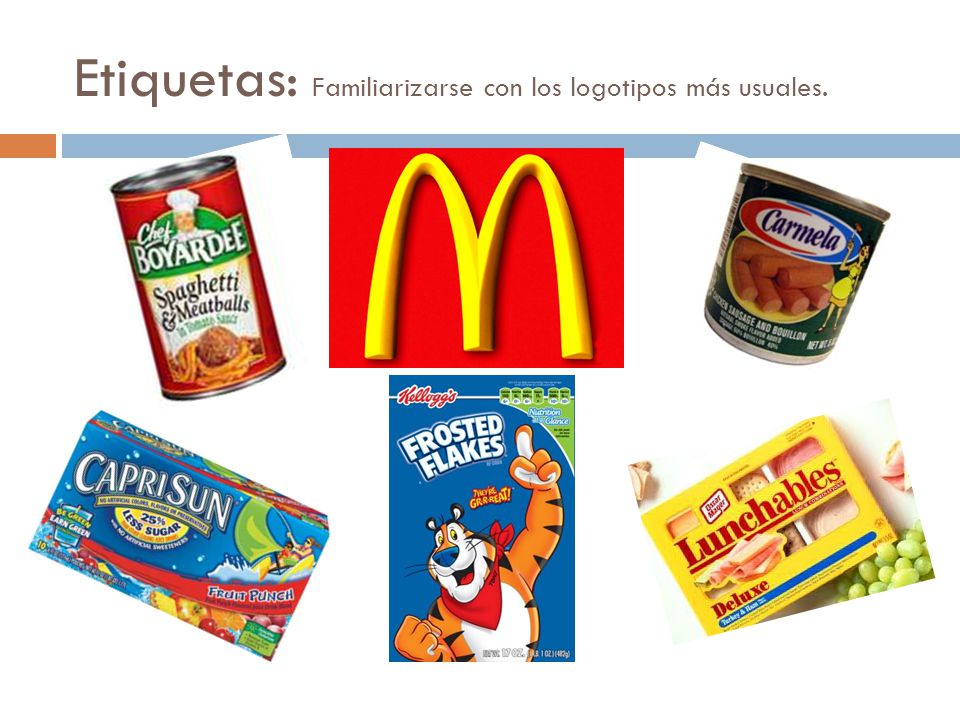 Etiquetas: Familiarizarse con los logotipos más usuales.