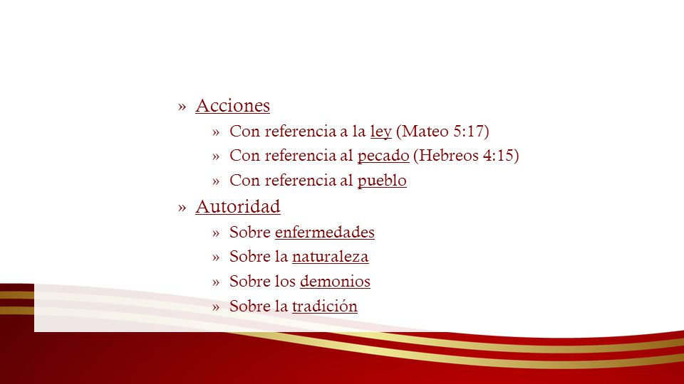 Acciones Autoridad Con referencia a la ley (Mateo 5:17)