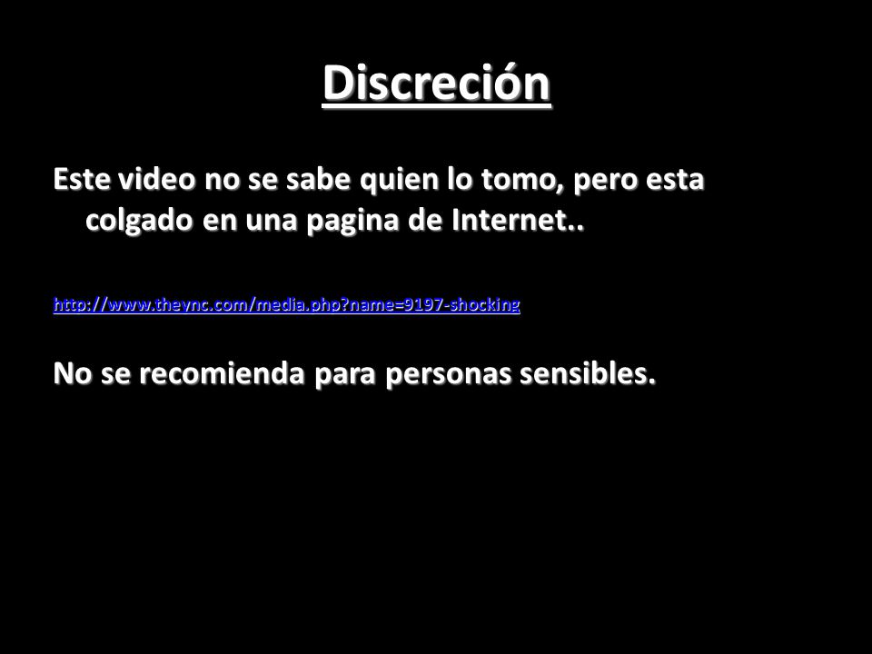 Discreción Este video no se sabe quien lo tomo, pero esta colgado en una pagina de Internet..   name=9197-shocking.
