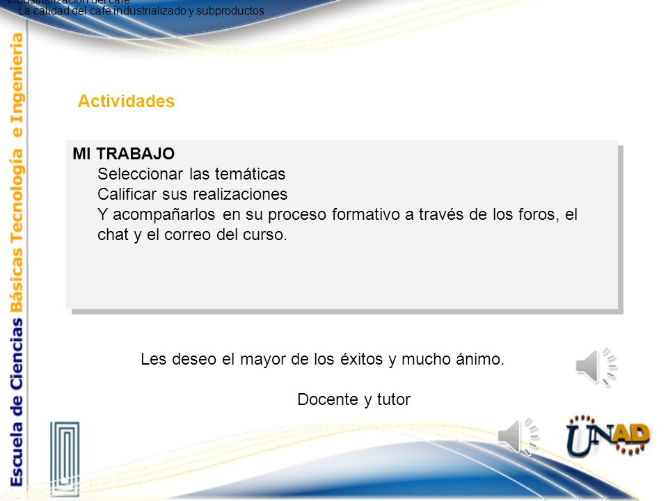 Actividades MI TRABAJO Seleccionar las temáticas