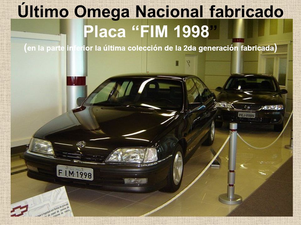 Último Omega Nacional fabricado Placa FIM 1998 (en la parte inferior la última colección de la 2da generación fabricada)