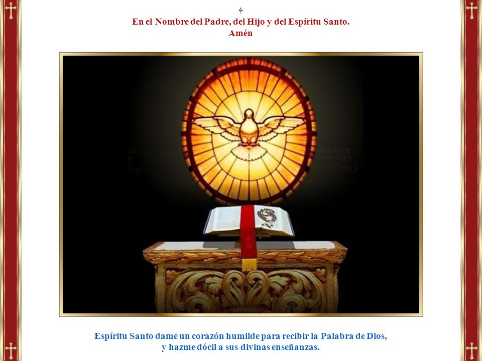 En el Nombre del Padre, del Hijo y del Espíritu Santo. Amén