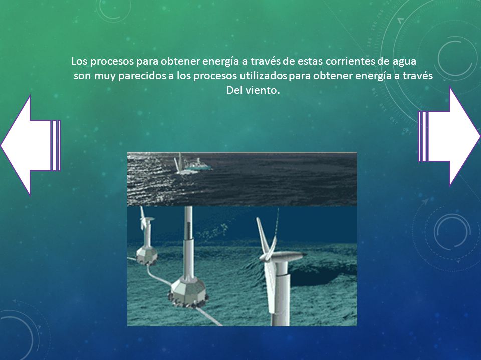 Los procesos para obtener energía a través de estas corrientes de agua