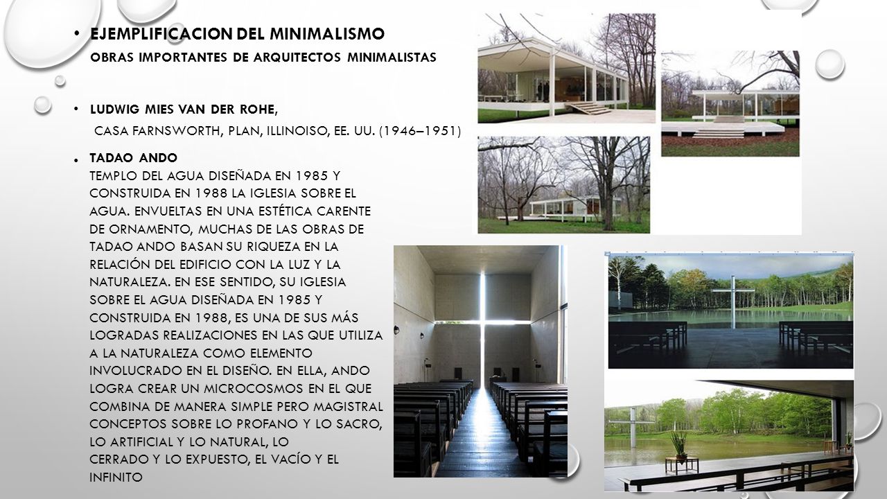 EJEMPLIFICACION DEL MINIMALISMO OBRAS IMPORTANTES DE ARQUITECTOS MINIMALISTAS