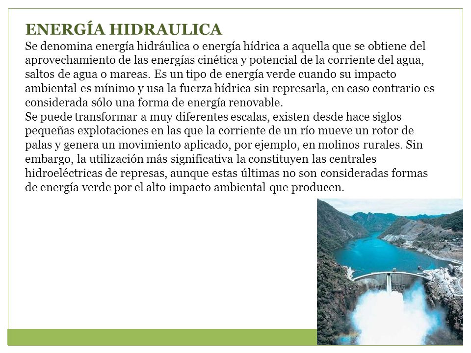 ENERGÍA HIDRAULICA