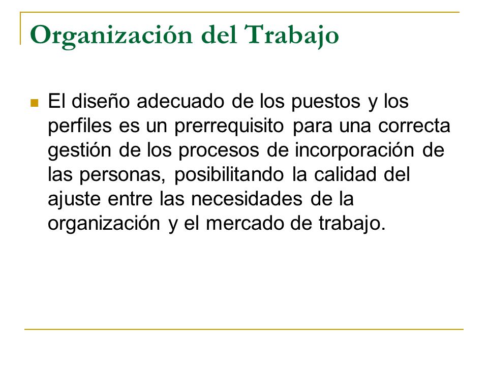 Organización del Trabajo