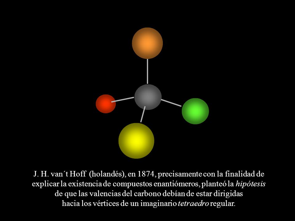 de que las valencias del carbono debían de estar dirigidas