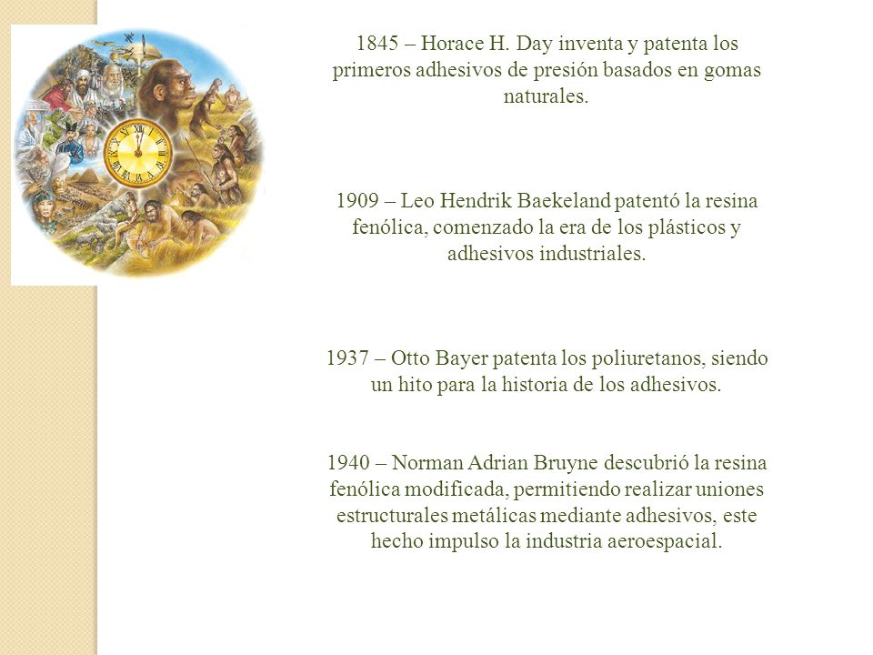 1845 – Horace H. Day inventa y patenta los primeros adhesivos de presión basados en gomas naturales.