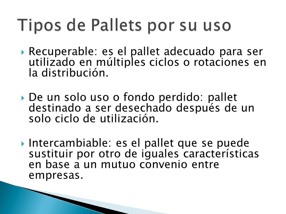Tipos de Pallets por su uso