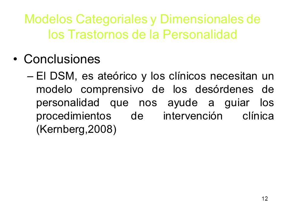 Modelos Categoriales y Dimensionales de los Trastornos de la Personalidad
