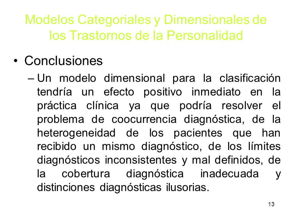 Modelos Categoriales y Dimensionales de los Trastornos de la Personalidad