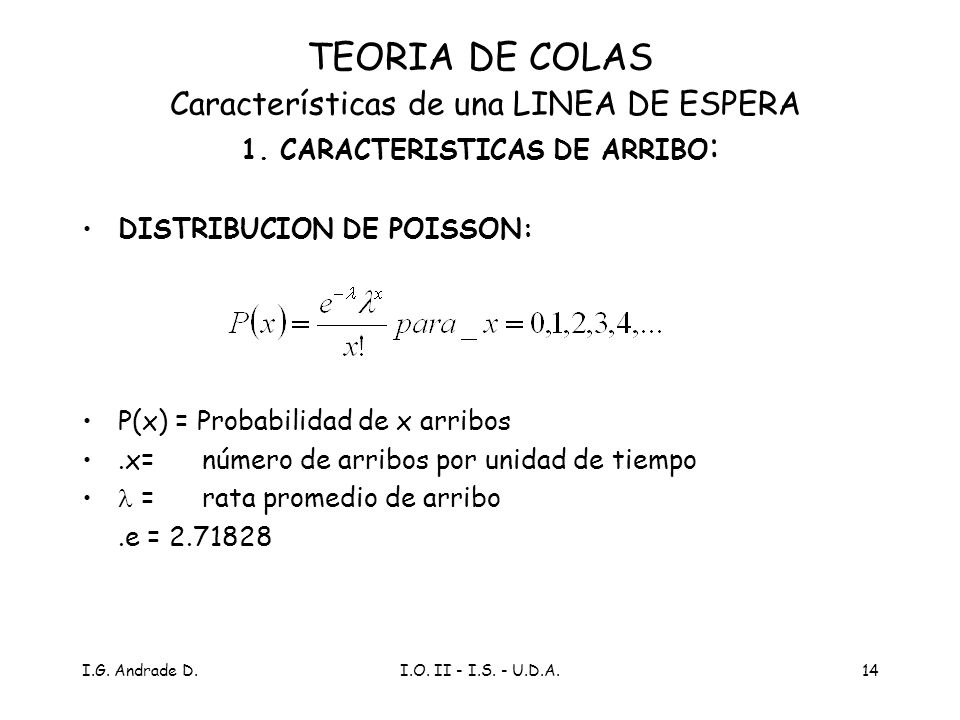 TEORIA DE COLAS Características de una LINEA DE ESPERA 1