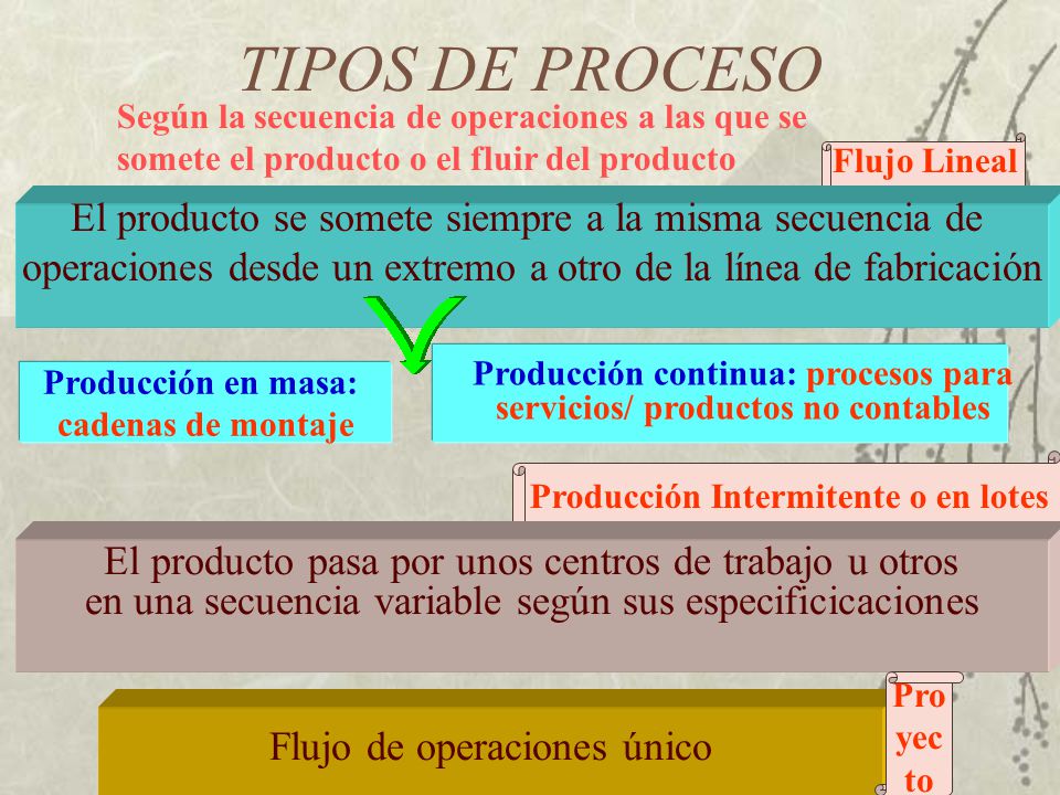 Producción continua: procesos para servicios/ productos no contables