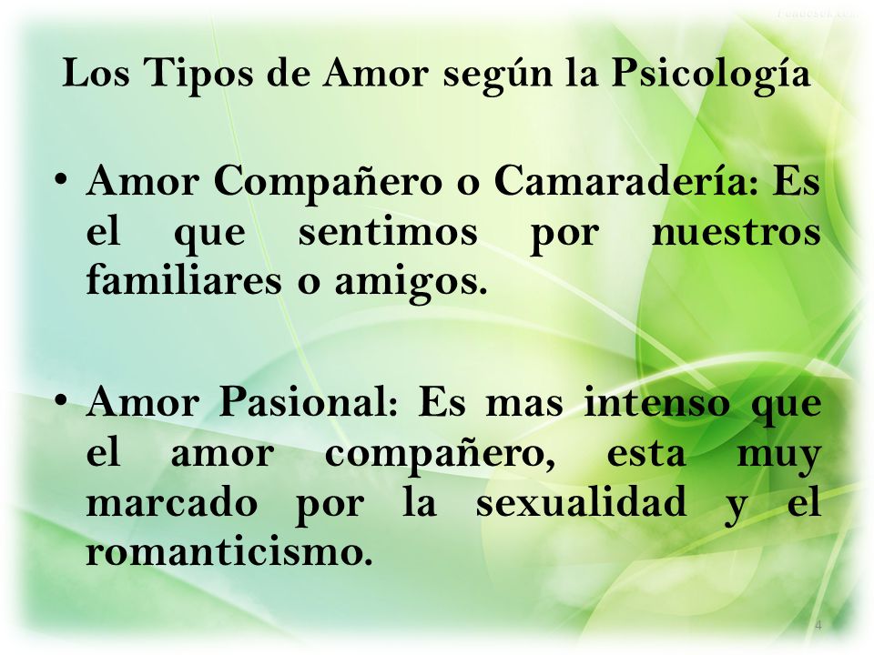 Los Tipos de Amor según la Psicología