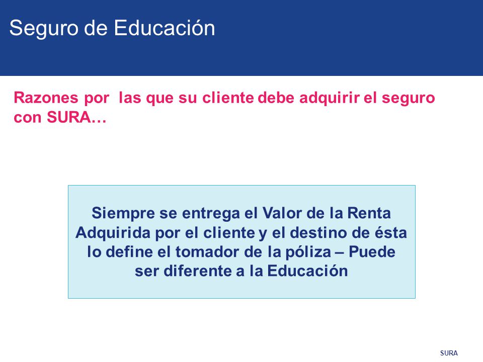 Seguro de Educación Razones por las que su cliente debe adquirir el seguro con SURA…