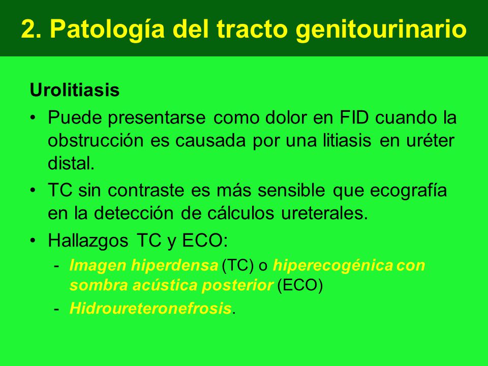2. Patología del tracto genitourinario