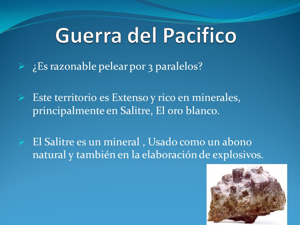 Guerra del Pacifico ¿Es razonable pelear por 3 paralelos