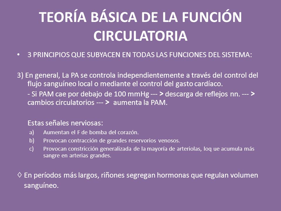 TEORÍA BÁSICA DE LA FUNCIÓN CIRCULATORIA