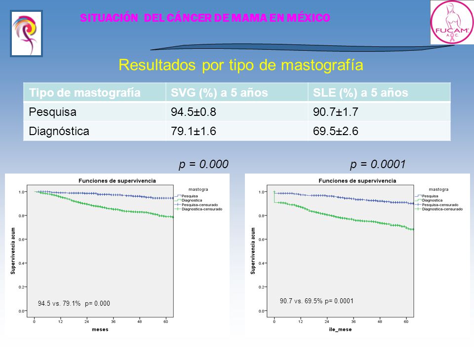 Resultados por tipo de mastografía