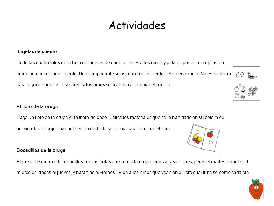 Actividades Tarjetas de cuento