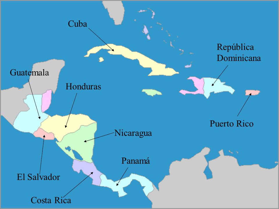 Cuba República Dominicana Guatemala Honduras Puerto Rico Nicaragua Panamá El Salvador Costa Rica