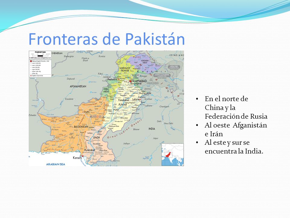 Fronteras de Pakistán En el norte de China y la Federación de Rusia