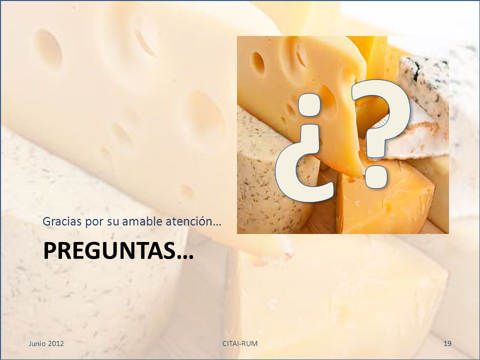 ¿ Gracias por su amable atención… Preguntas… Junio 2012 CITAI-RUM