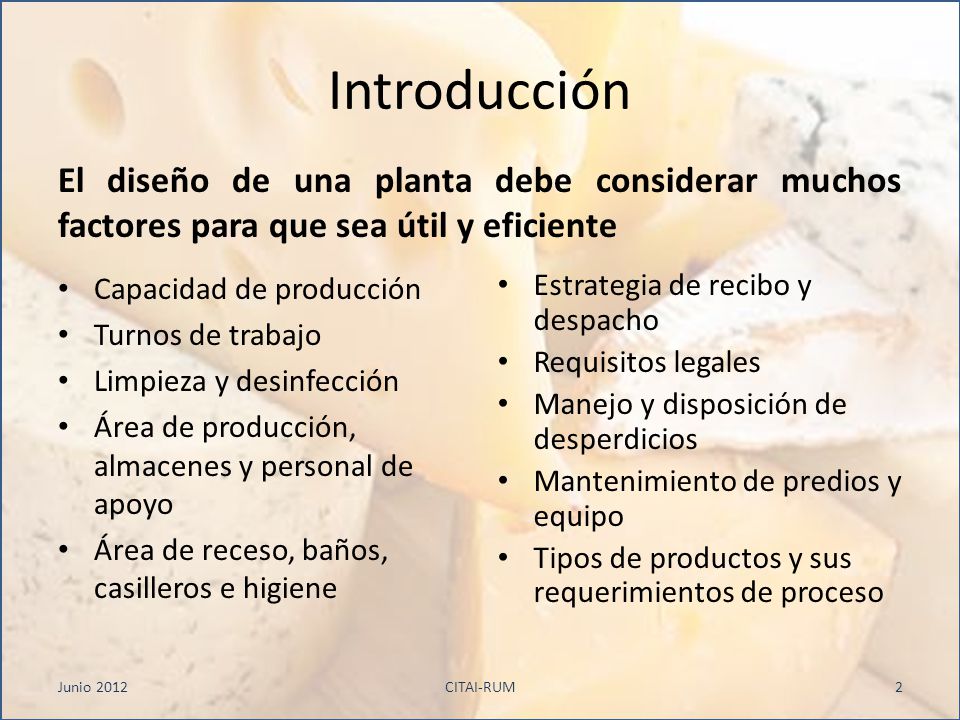 Introducción El diseño de una planta debe considerar muchos factores para que sea útil y eficiente.
