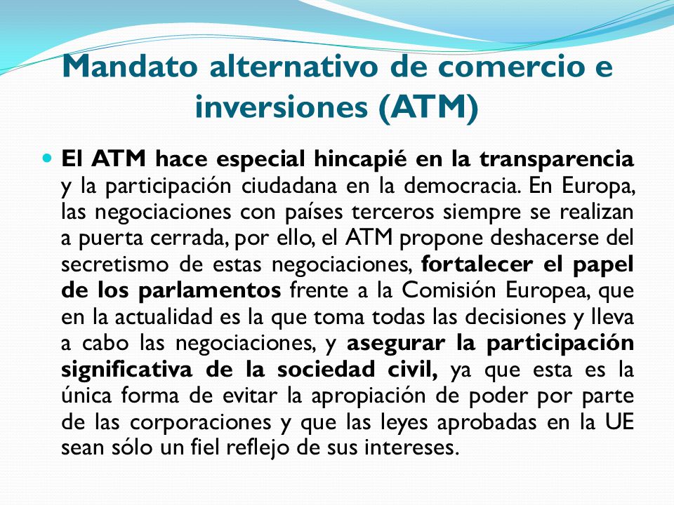 Mandato alternativo de comercio e inversiones (ATM)