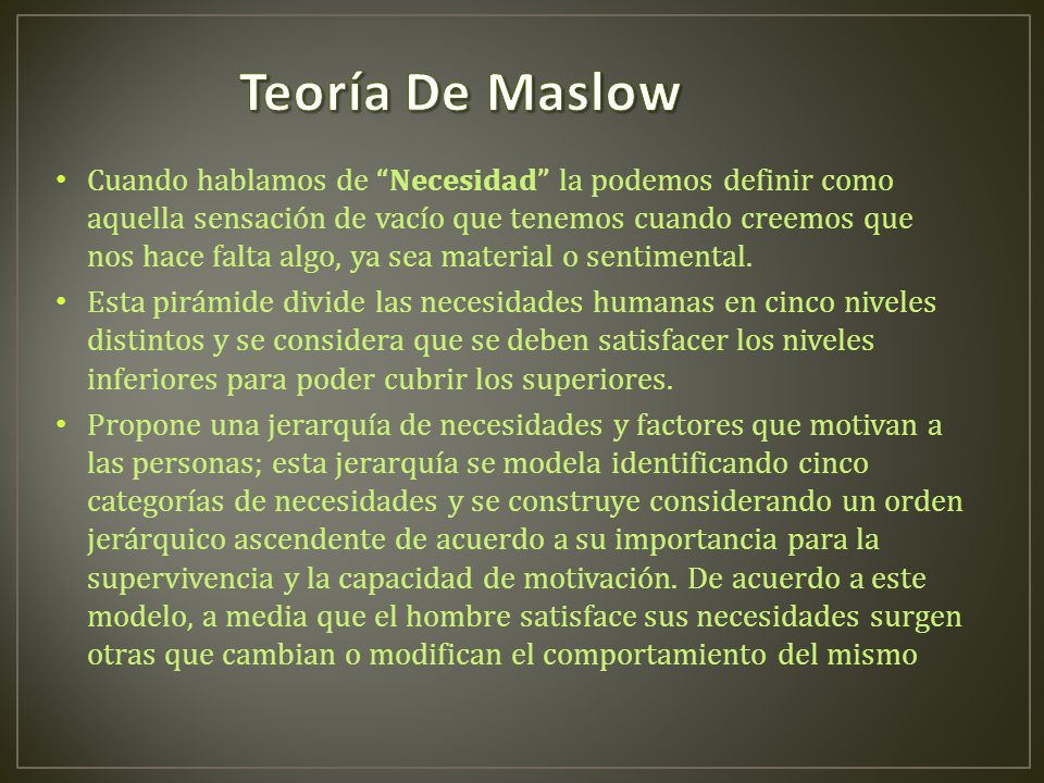 Teoría De Maslow