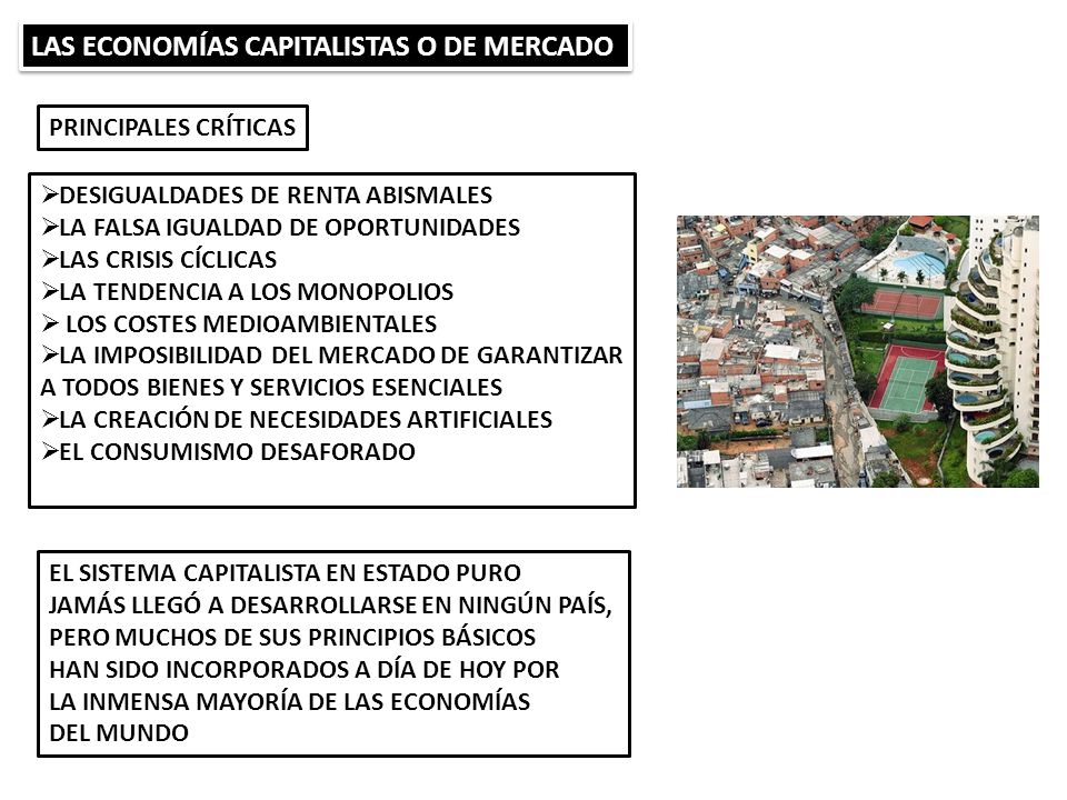 LAS ECONOMÍAS CAPITALISTAS O DE MERCADO