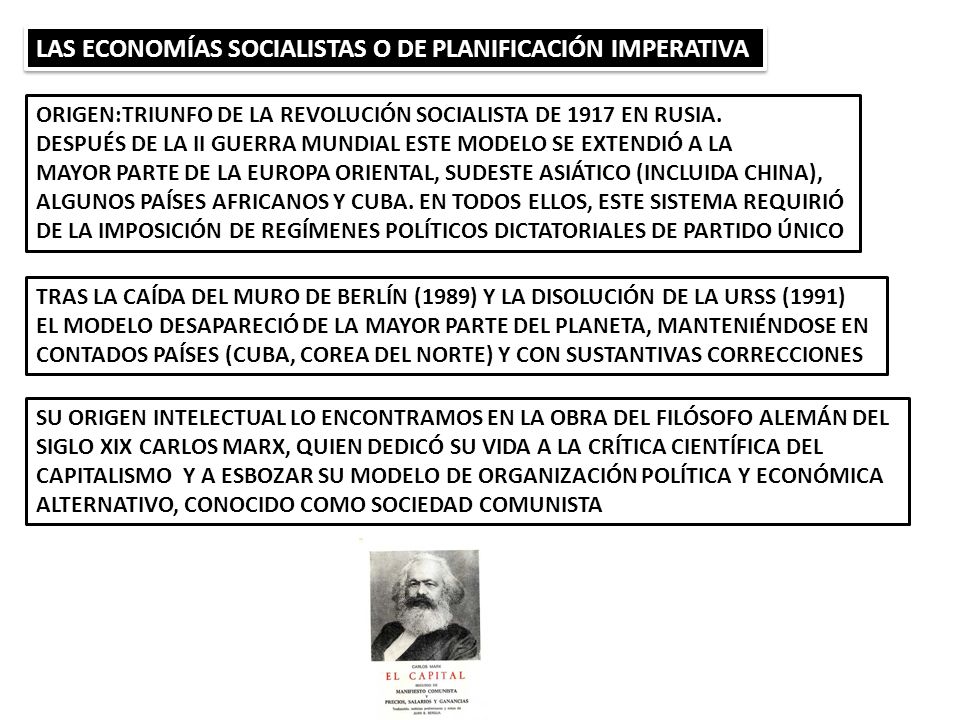 LAS ECONOMÍAS SOCIALISTAS O DE PLANIFICACIÓN IMPERATIVA