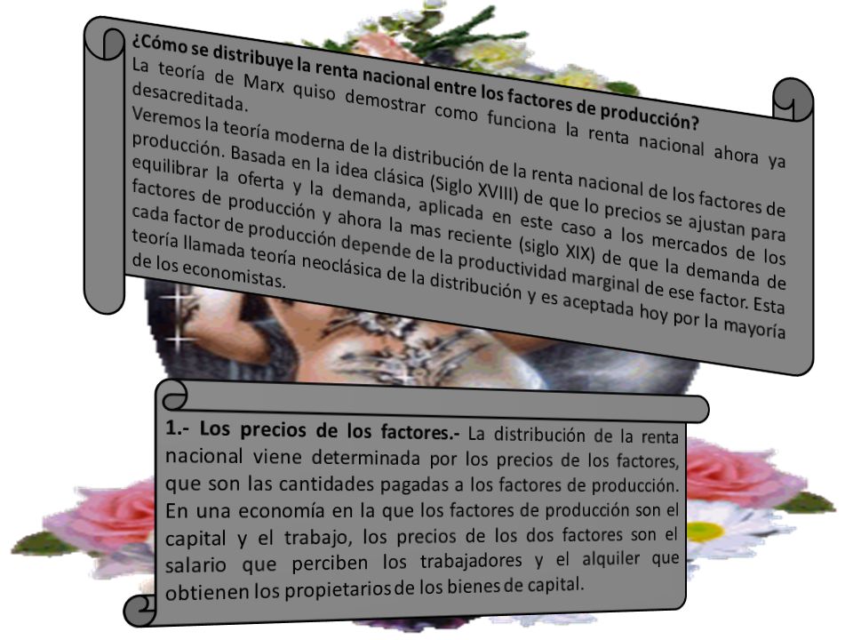 ¿Cómo se distribuye la renta nacional entre los factores de producción