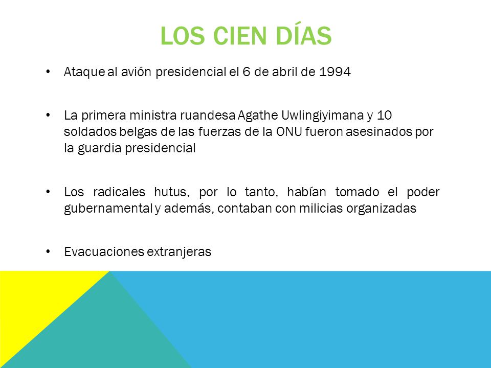 Los cien días Ataque al avión presidencial el 6 de abril de 1994