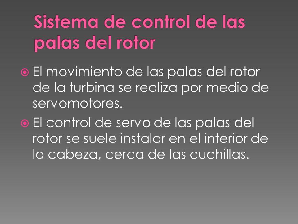 Sistema de control de las palas del rotor