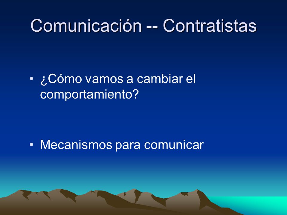 Comunicación -- Contratistas