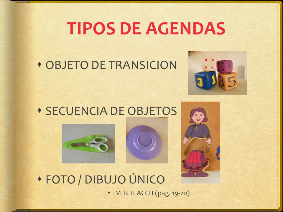 TIPOS DE AGENDAS OBJETO DE TRANSICION SECUENCIA DE OBJETOS