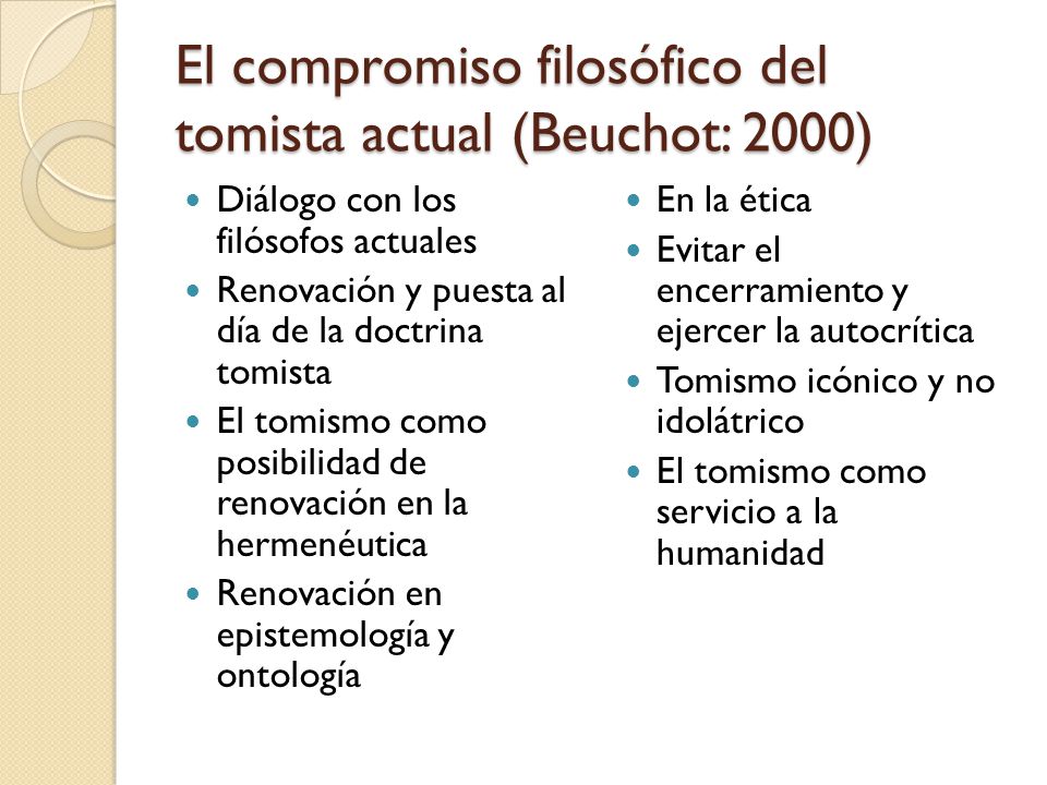 El compromiso filosófico del tomista actual (Beuchot: 2000)