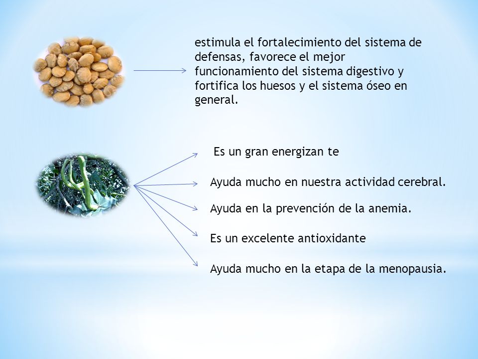 estimula el fortalecimiento del sistema de defensas, favorece el mejor funcionamiento del sistema digestivo y fortifica los huesos y el sistema óseo en general.