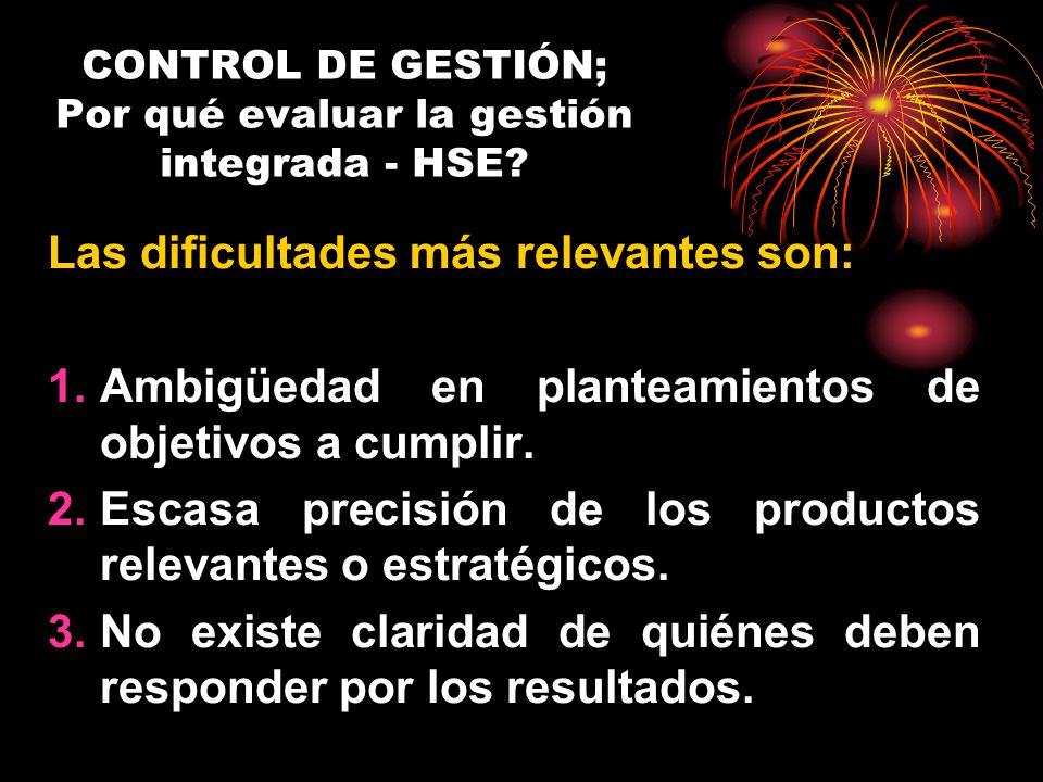 CONTROL DE GESTIÓN; Por qué evaluar la gestión integrada - HSE