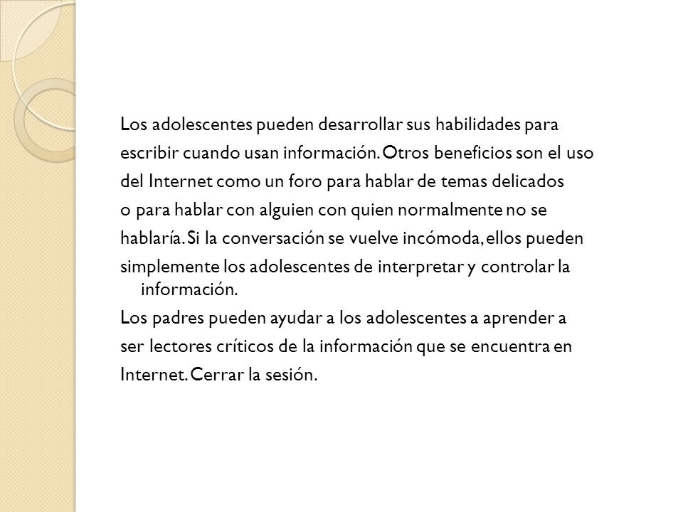 Los adolescentes pueden desarrollar sus habilidades para escribir cuando usan información.