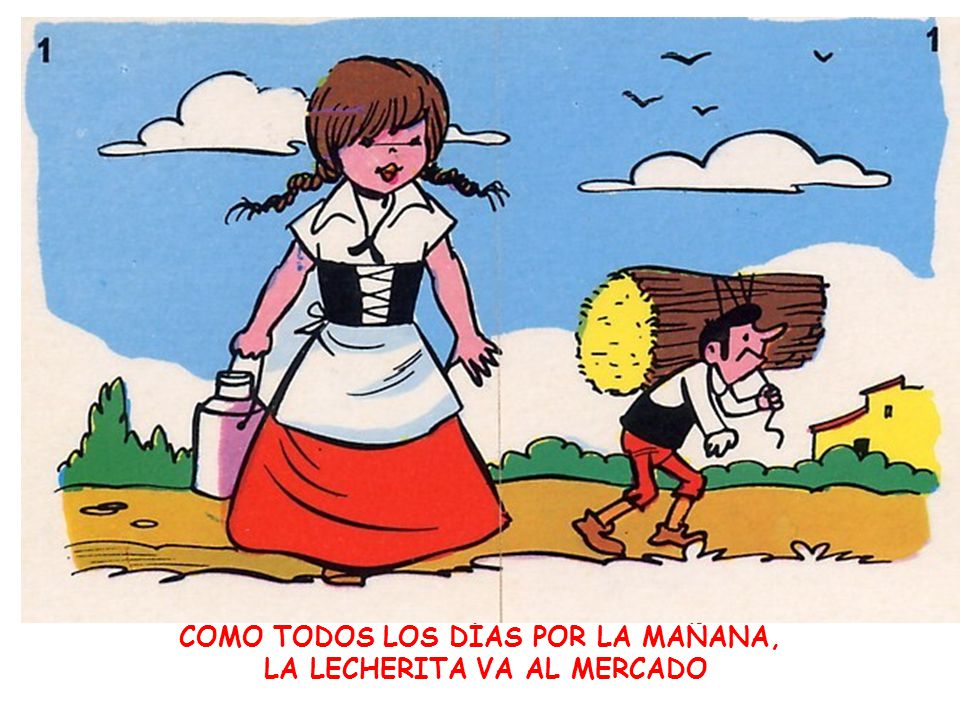 COMO TODOS LOS DÍAS POR LA MAÑANA, LA LECHERITA VA AL MERCADO