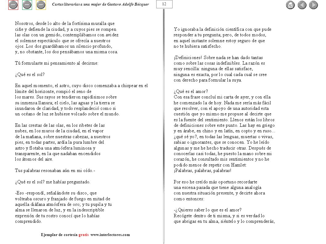 Cartas literarias a una mujer de Gustavo Adolfo Bécquer 12