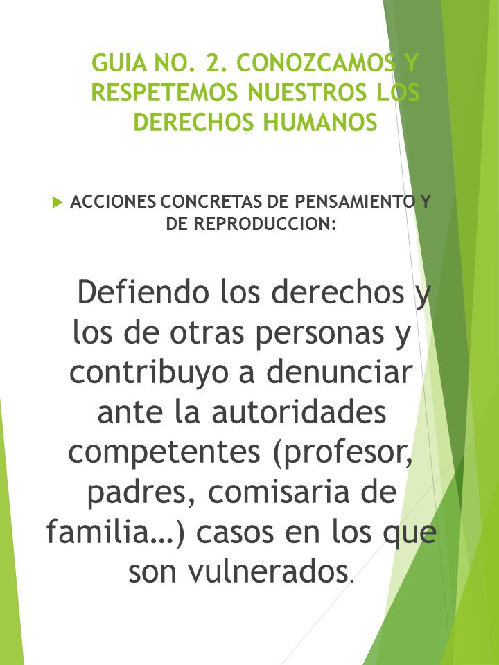 GUIA NO. 2. CONOZCAMOS Y RESPETEMOS NUESTROS LOS DERECHOS HUMANOS