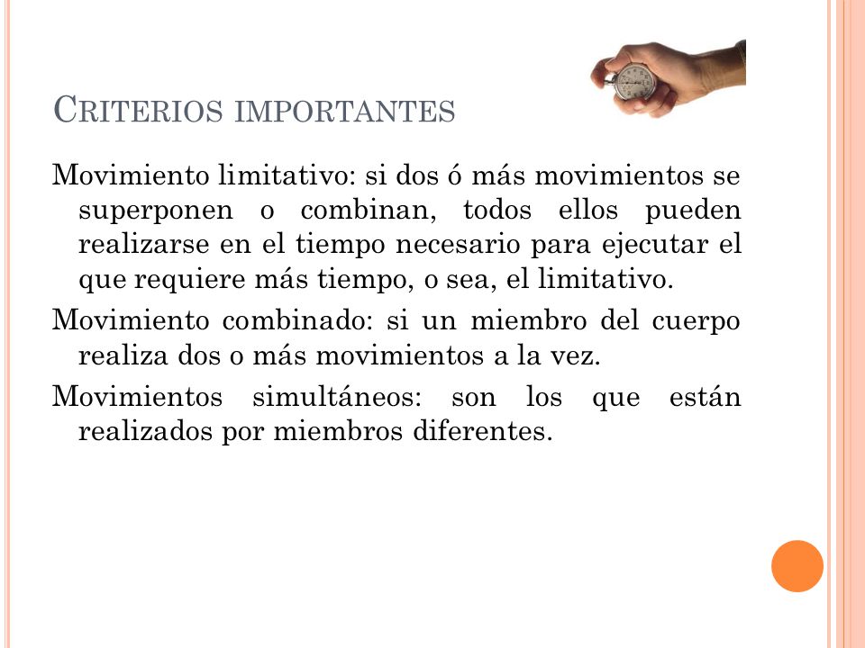 Criterios importantes