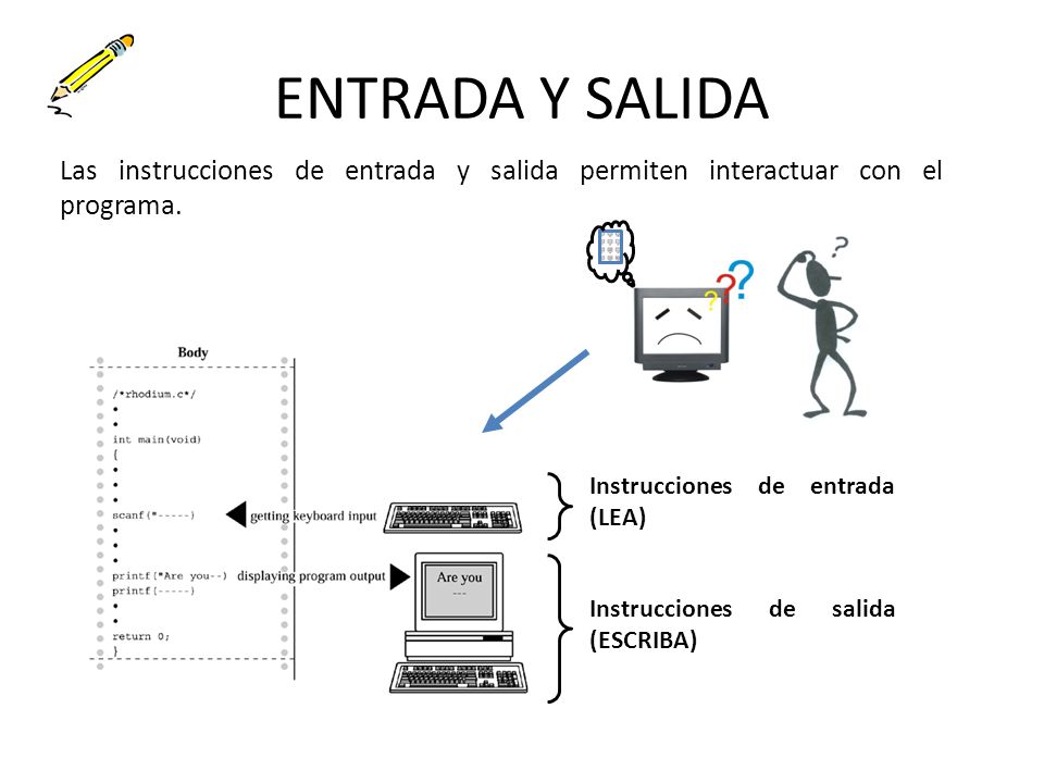 ENTRADA Y SALIDA Las instrucciones de entrada y salida permiten interactuar con el programa. Instrucciones de entrada (LEA)