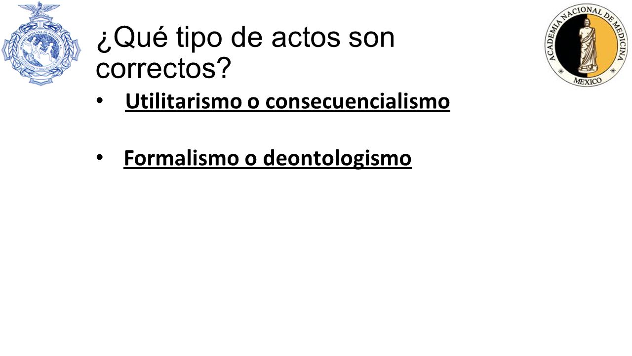 ¿Qué tipo de actos son correctos